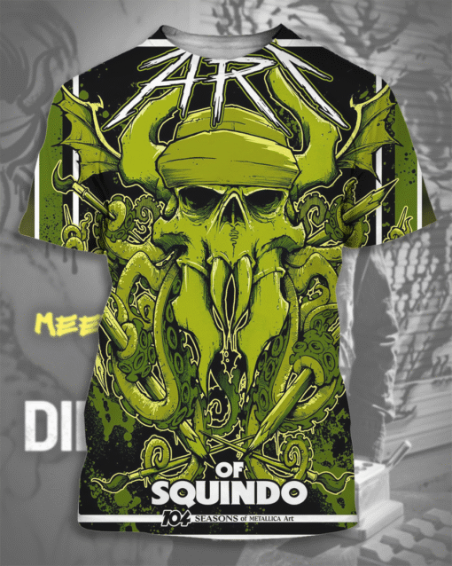 Metallica x Squindo 104 Seasons Art 2025 – All Over Print T-Shirt / Hoodie / Long Sleeve / Tank Top (S–5XL)