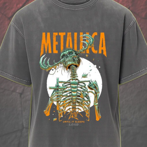 metallica 1996 until it sleeps acid wash tee skeleton demon cross art 1