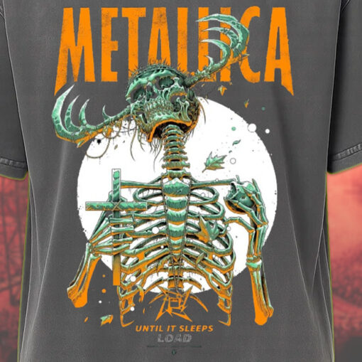 metallica 1996 until it sleeps acid wash tee skeleton demon cross art 2