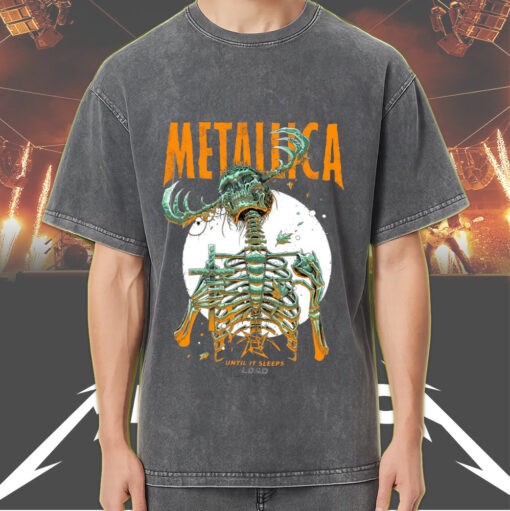 metallica 1996 until it sleeps acid wash tee skeleton demon cross art 4