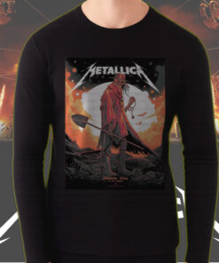 metallica concert tour m72 2025 houston show june 14 grim reaper cowboy long sleeve shirt 4