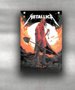 metallica houston 2025 flag m72 world tour skeleton cowboy with key tour art flag