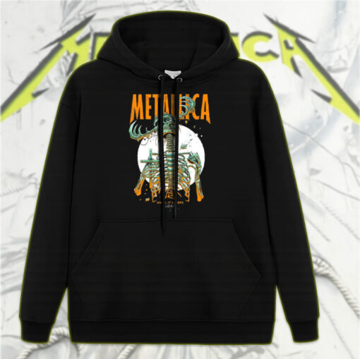 metallica load era until it sleeps 1996 skeleton horned skull art hoodie