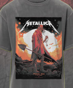 metallica m72 houston show june 14 2025 skeleton cowboy key art acid wash tee 1
