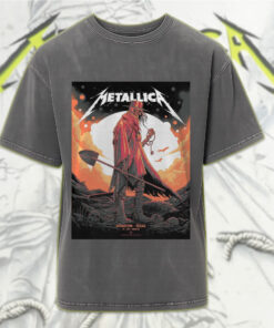 metallica m72 houston show june 14 2025 skeleton cowboy key art acid wash tee