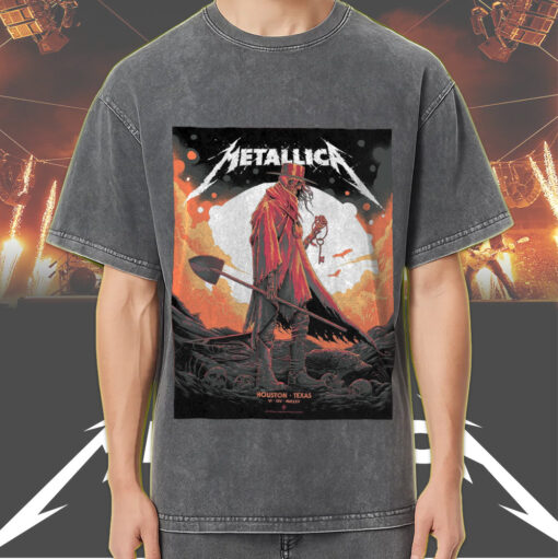 metallica m72 houston show june 14 2025 skeleton cowboy key art acid wash tee 4