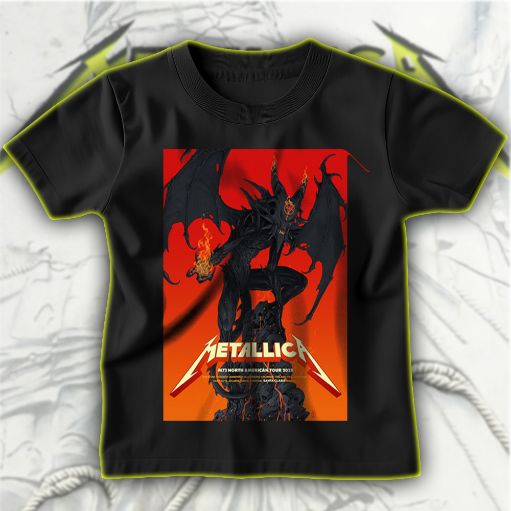 metallica m72 north american tour 2025 t shirt demon flame artwork official concert tee