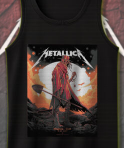 metallica m72 tour houston texas june 14 2025 grim reaper cowboy art tank top 1
