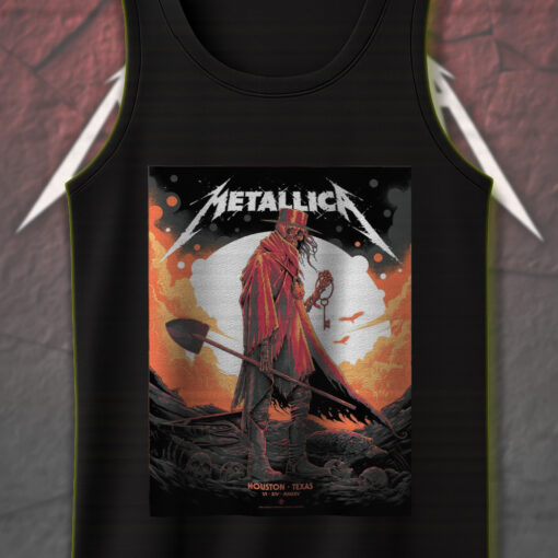 metallica m72 tour houston texas june 14 2025 grim reaper cowboy art tank top 1