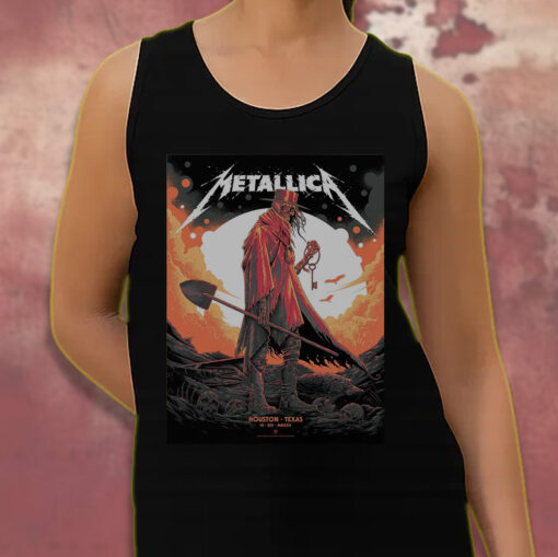 metallica m72 tour houston texas june 14 2025 grim reaper cowboy art tank top 3
