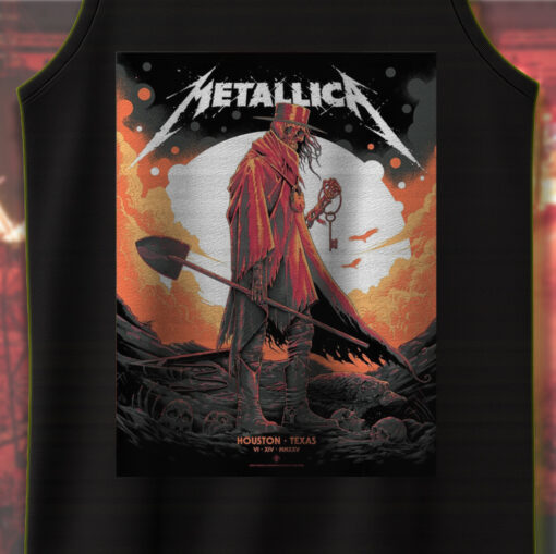 metallica m72 tour houston texas june 14 2025 grim reaper cowboy art tank top 4