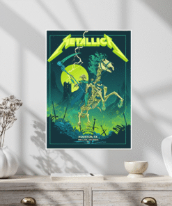 metallica m72 tour poster june 14 2025 houston tx grim reaper horseman wall art nrg stadium concert print 1
