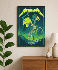 metallica m72 tour poster june 14 2025 houston tx grim reaper horseman wall art nrg stadium concert print 2