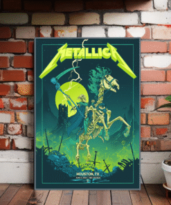 metallica m72 tour poster june 14 2025 houston tx grim reaper horseman wall art nrg stadium concert print