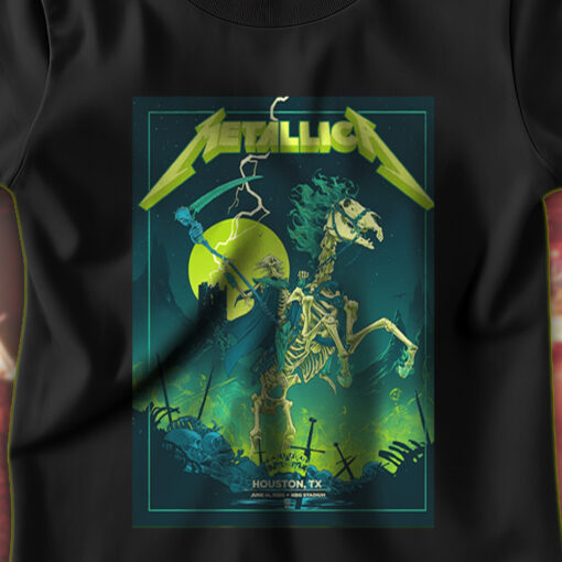 metallica m72 tour t shirt june 14 2025 houston texas grim reaper horseman nrg stadium official concert tee 1