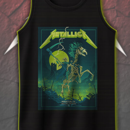 metallica m72 tour tank top houston show june 14 2025 skeleton rider art nrg stadium official concert merch 1