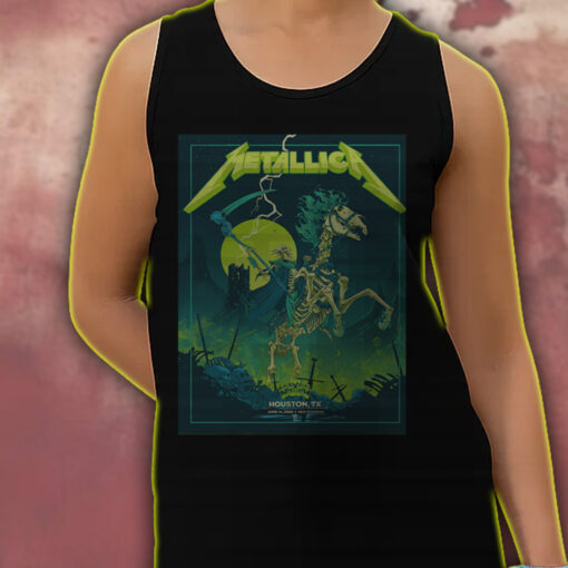metallica m72 tour tank top houston show june 14 2025 skeleton rider art nrg stadium official concert merch 3