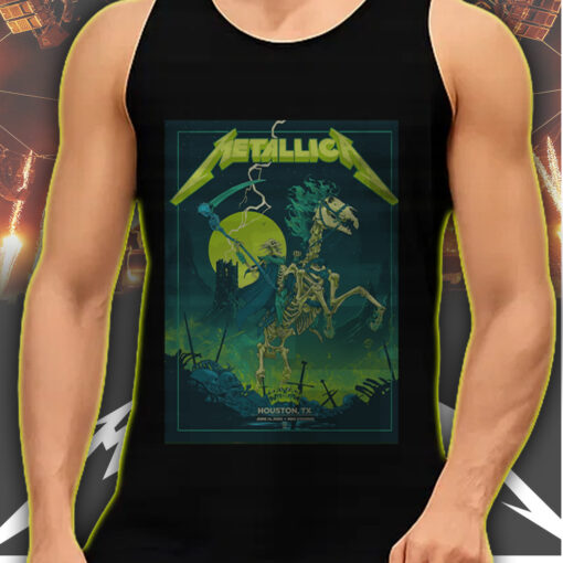 metallica m72 tour tank top houston show june 14 2025 skeleton rider art nrg stadium official concert merch 4