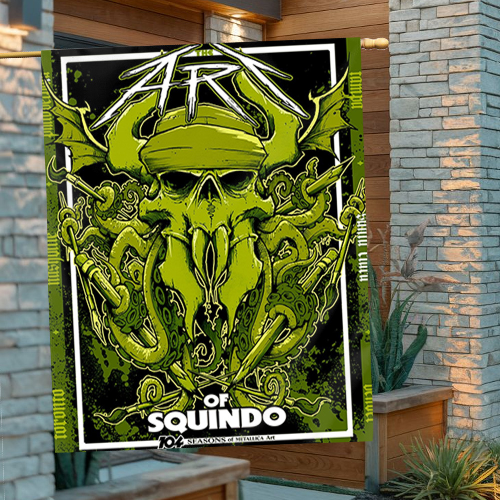 metallica the art of squindo flag june 21 2025 exhibit at bay area ca 104 seasons artist banner 2