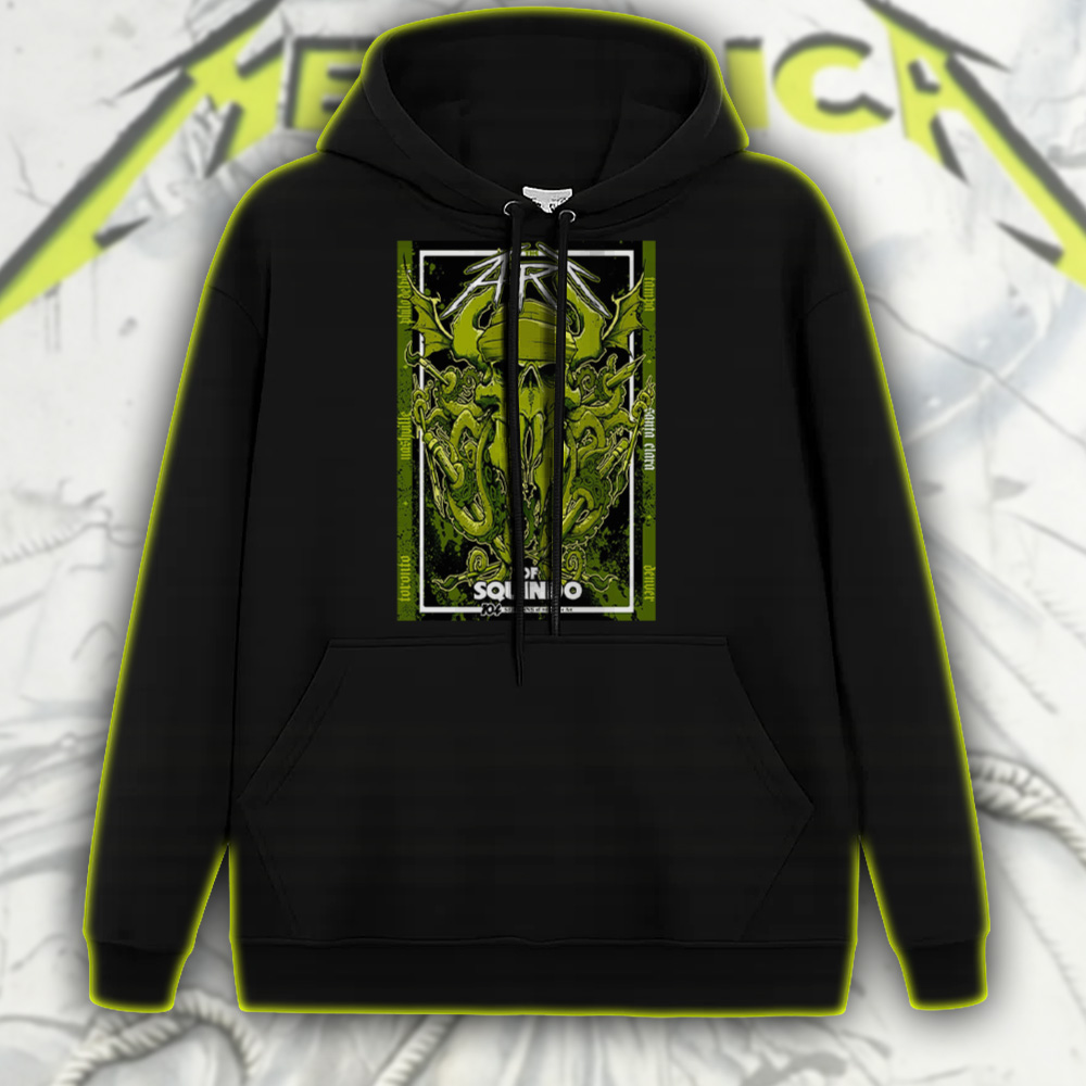 metallica the art of squindo hoodie june 21 2025 exhibit at bay area ca 104 seasons artist collection