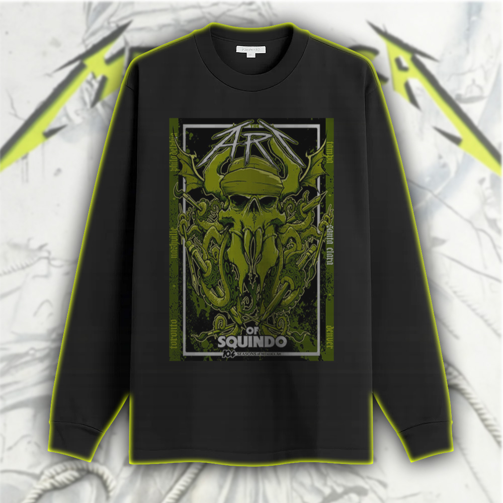 metallica the art of squindo long sleeve june 21 2025 bay area ca exhibit 104 seasons artist drop