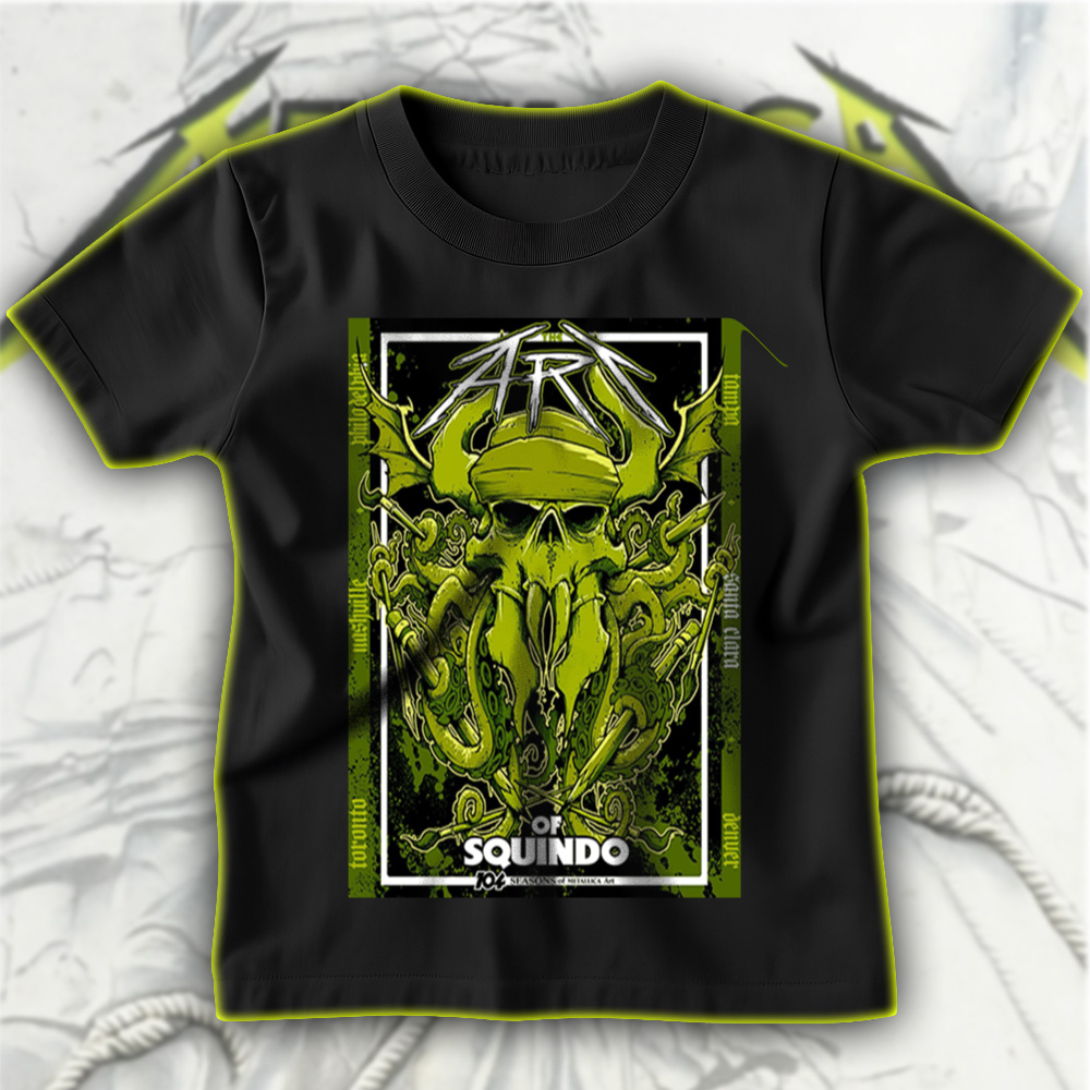 metallica the art of squindo t shirt june 21 2025 bay area ca 104 seasons exhibit tee by squindo