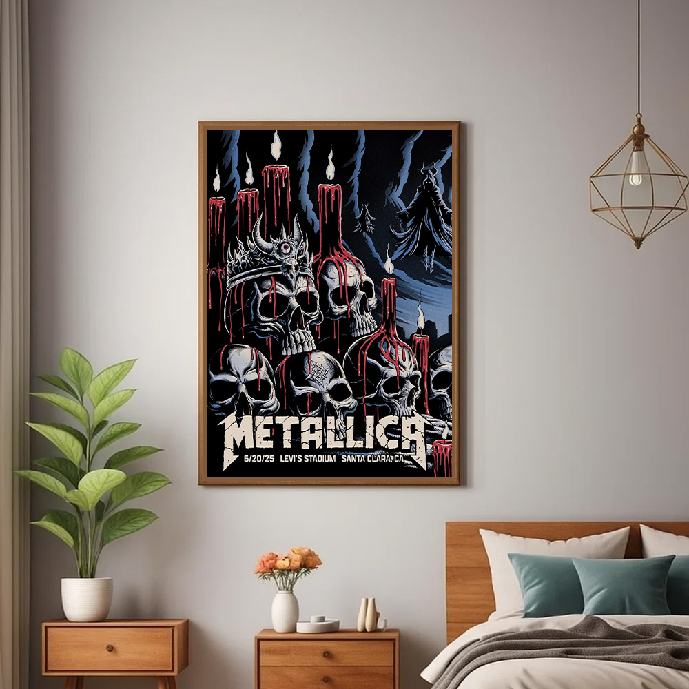 metallica tonight in santa clara 2025 at levis stadium santa clara ca blood moon skull series art posters canvas 1