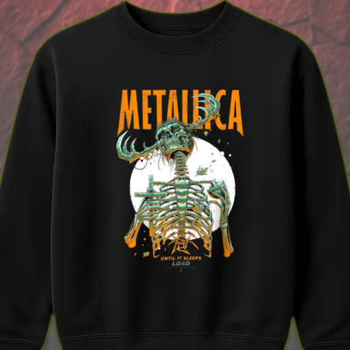 metallica until it sleeps 1996 skeleton demon design sweatshirt 1