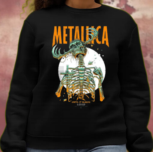 metallica until it sleeps 1996 skeleton demon design sweatshirt 3