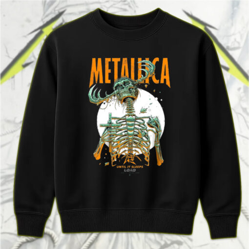 metallica until it sleeps 1996 skeleton demon design sweatshirt