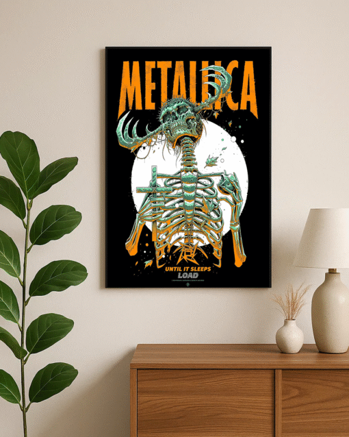 metallica until it sleeps poster load album art skeleton cross demon wall print canvas 2