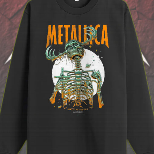 metallica until it sleeps skeleton cross design load 1996 long sleeve shirt 1