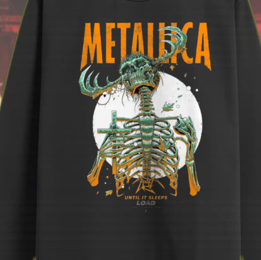 metallica until it sleeps skeleton cross design load 1996 long sleeve shirt 2