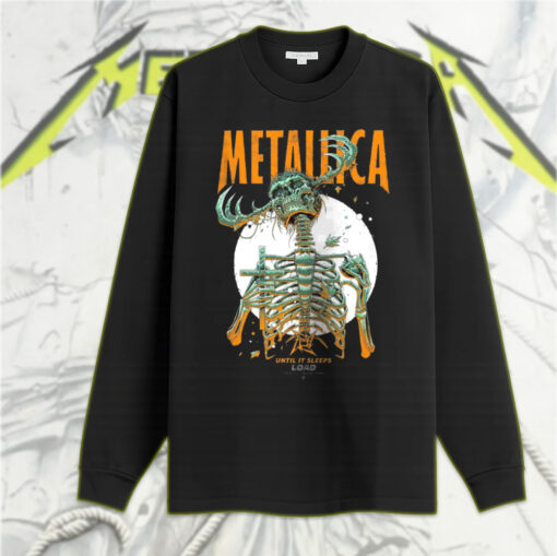 metallica until it sleeps skeleton cross design load 1996 long sleeve shirt