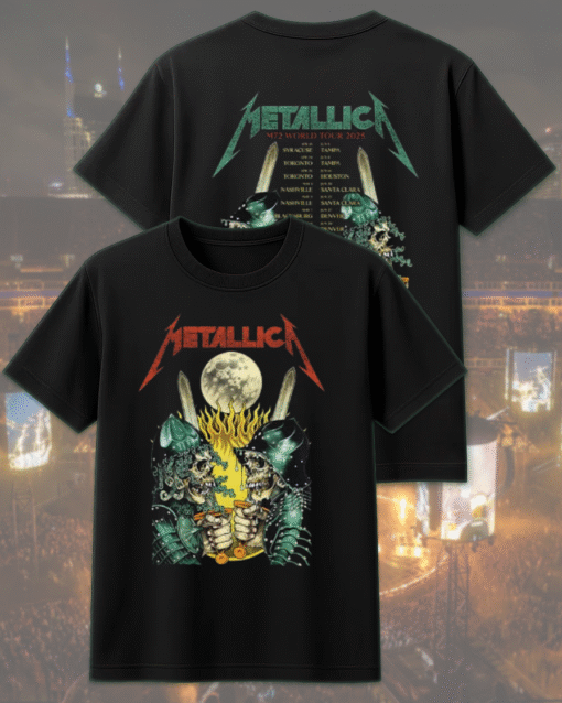 Metallica Lux Æterna M72 World Tour 2025 Dates & Cities – Double-Sided T-Shirt / Hoodie / Sweatshirt / Long Sleeve / Tank Top (Unisex, S–5XL)