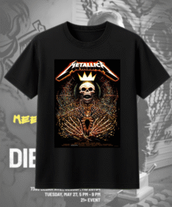 Metallica M72 Charlotte 2025 – Skeleton King Art Unisex T-Shirt (Pop-Up Shop Exclusive, Bank of America Stadium, NC)