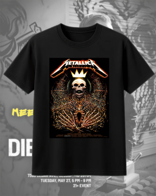 Metallica M72 Charlotte 2025 – Skeleton King Art Unisex T-Shirt (Pop-Up Shop Exclusive, Bank of America Stadium, NC)