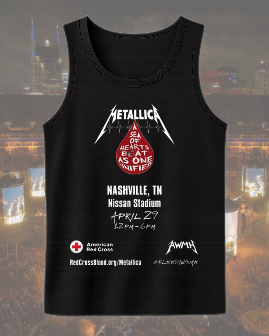 Metallica x American Red Cross Blood Drive Nashville 2025 – Unisex T-Shirt / Hoodie / Sweatshirt / Long Sleeve / Tank Top (S–5XL)
